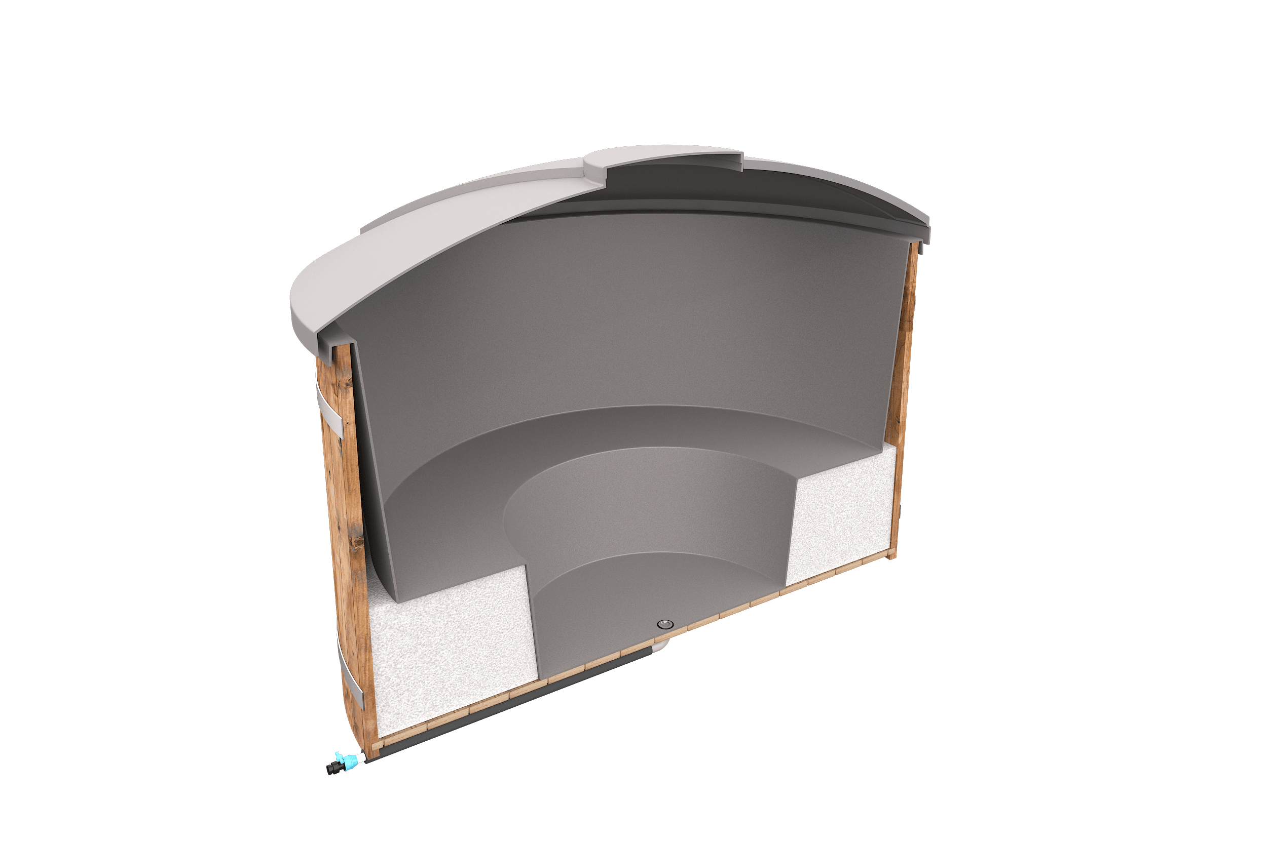 Hot_Tub_cleancut a photorealistic render of the PacRim Log Structures Wood Fired Hot Tub