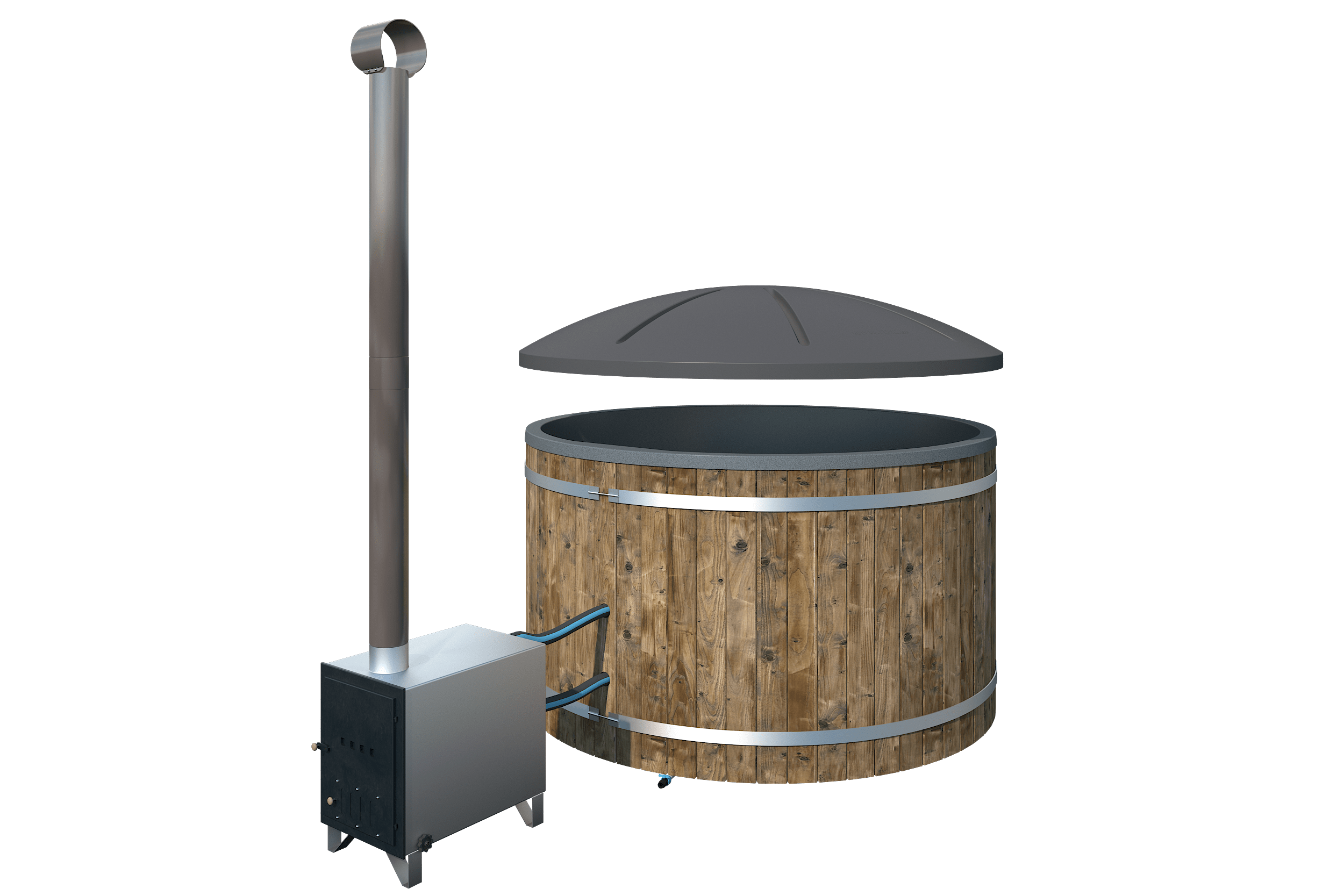 hottub a photorealistic render of the PacRim Log Structures Wood Fired Hot Tub